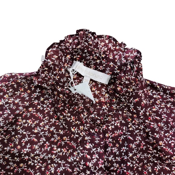 Vanessa Bruno 100% cotton mini floral boho button up blouse NEW - Picture 6 of 11